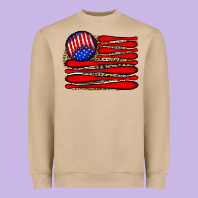 Leopard Baseball Flag5 Heavyweight Sweatshirt Designed By Jahusdesignshop