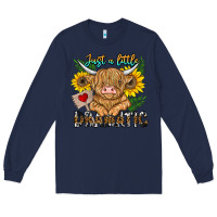 Navy just a little dramatic Long Sleeve Tee - CowhideDigitalArt