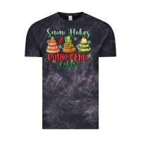 Cloud Black snow flakes and christmas cakes Vintage Tee - FaDigitalArtStudio