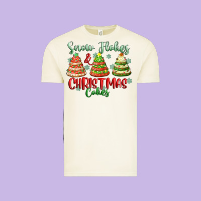 Snow Flakes And Christmas Cakes Vintage Tee Designed By Fadigitalartstudio