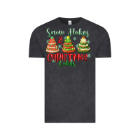 Vintage Black snow flakes and christmas cakes Vintage Tee - FaDigitalArtStudio