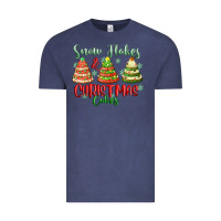 Vintage Denim snow flakes and christmas cakes Vintage Tee - FaDigitalArtStudio