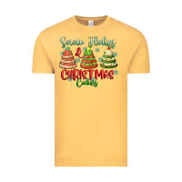Vintage Mustard snow flakes and christmas cakes Vintage Tee - FaDigitalArtStudio