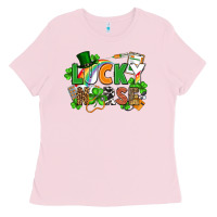 Bubblegum Pink lucky nurse St. Patrick's Day Ladies Tee - FaDigitalArtStudio