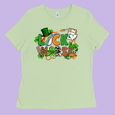 Lucky Nurse St. Patrick's Day Ladies Tee Designed By Fadigitalartstudio