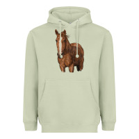 Matcha brown horse Heavyweight Hoodie - RanaPortraitStore