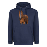 Navy brown horse Heavyweight Hoodie - RanaPortraitStore