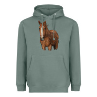 Sage brown horse Heavyweight Hoodie - RanaPortraitStore