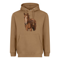Toasted Coconut brown horse Heavyweight Hoodie - RanaPortraitStore