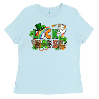 Baby Blue lucky nurse St. Patrick's Day Ladies Tee - FaDigitalArtStudio