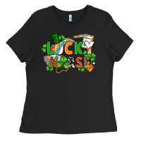 Black lucky nurse St. Patrick's Day Ladies Tee - FaDigitalArtStudio