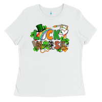 White lucky nurse St. Patrick's Day Ladies Tee - FaDigitalArtStudio
