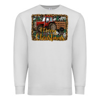 Dove Grey Merry Christmas Tractor Premium Sweatshirt - RanaPortraitStore