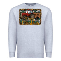 Heather Grey Merry Christmas Tractor Premium Sweatshirt - RanaPortraitStore
