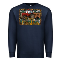 Navy Merry Christmas Tractor Premium Sweatshirt - RanaPortraitStore