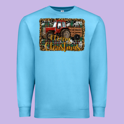Merry Christmas Tractor Premium Sweatshirt Designed By Ranaportraitstore