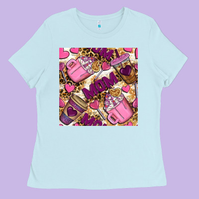 Mom Coffee Cups With Leopard Seamless Pattern Bbs Ladies Tee Designed By Bundleandbundleshop