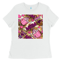 White mom coffee cups with leopard seamless pattern bbs Ladies Tee - BundleAndBundleShop