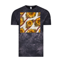 Cloud Black baseball sunflowers and leopard seamless pattern Vintage Tee - BundleAndBundleShop