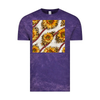 Cloud Purple baseball sunflowers and leopard seamless pattern Vintage Tee - BundleAndBundleShop