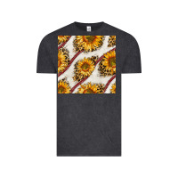 Vintage Black baseball sunflowers and leopard seamless pattern Vintage Tee - BundleAndBundleShop
