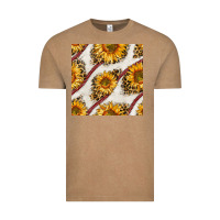 Vintage Coffee baseball sunflowers and leopard seamless pattern Vintage Tee - BundleAndBundleShop