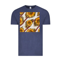 Vintage Denim baseball sunflowers and leopard seamless pattern Vintage Tee - BundleAndBundleShop