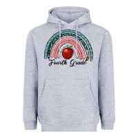 Heather Grey fourth grade rainbow Heavyweight Hoodie - RanaPortraitStore