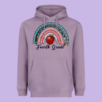 Fourth Grade Rainbow Heavyweight Hoodie Designed By Ranaportraitstore