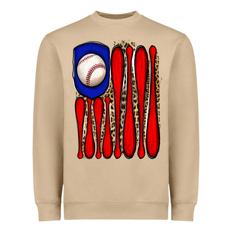 Leopard Baseball Flag Heavyweight Sweatshirt by JahusDesignShop | Teevron