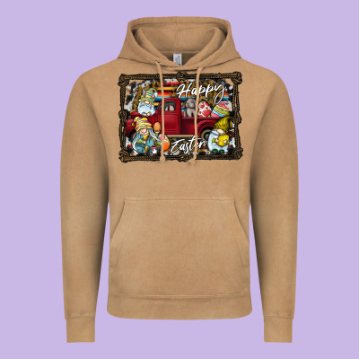 Happy Easter Vintage Hoodie Designed By Cowhidedigitalart