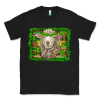Black st patricks day sheep shamrock gold  serape leopard glitter Classic Tee - Artiststas