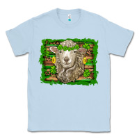 Dusty Blue st patricks day sheep shamrock gold  serape leopard glitter Classic Tee - Artiststas
