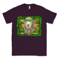 Plum st patricks day sheep shamrock gold  serape leopard glitter Classic Tee - Artiststas
