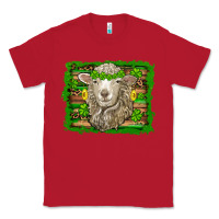 Red st patricks day sheep shamrock gold  serape leopard glitter Classic Tee - Artiststas