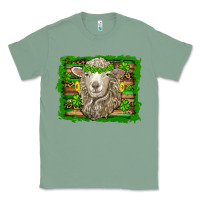 Sage st patricks day sheep shamrock gold  serape leopard glitter Classic Tee - Artiststas