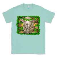 Seafoam st patricks day sheep shamrock gold  serape leopard glitter Classic Tee - Artiststas