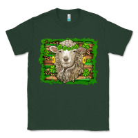 Sports Green st patricks day sheep shamrock gold  serape leopard glitter Classic Tee - Artiststas