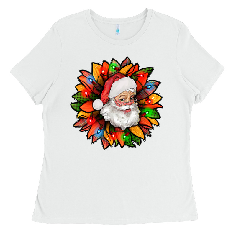 Santa Claus With Sunflower Christmas Bbs Ladies Tee by BundleAndBundleShop | Teevron