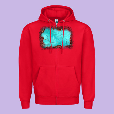 Gemstone Leopard Background Zipper Hoodie Designed By Jahusdesignshop