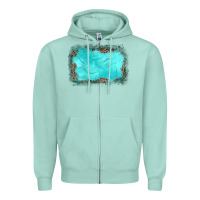 Seafoam gemstone leopard background Zipper Hoodie - JahusDesignShop