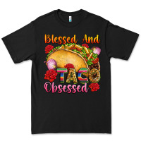 Black Blessed and taco obsessed Mexico Premium Tee - FaDigitalArtStudio