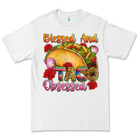 White Blessed and taco obsessed Mexico Premium Tee - FaDigitalArtStudio