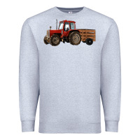 Heather Grey farm tractor Premium Sweatshirt - RanaPortraitStore