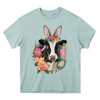 Arona Happy Easter Cow Easter Day Heavy Core Tee - CowGirlArtShop
