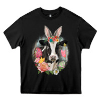 Black Happy Easter Cow Easter Day Heavy Core Tee - CowGirlArtShop