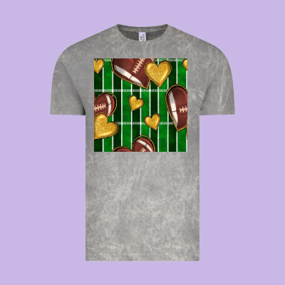 American Football Field And Hearts Seamless Pattern Vintage Tee Designed By Bundleandbundleshop