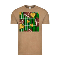 Vintage Coffee american football field and hearts seamless pattern Vintage Tee - BundleAndBundleShop