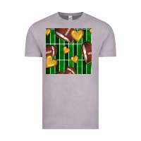Vintage Zinc american football field and hearts seamless pattern Vintage Tee - BundleAndBundleShop