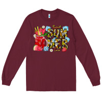 Burgundy sweet summer time Long Sleeve Tee - CowhideDigitalArt